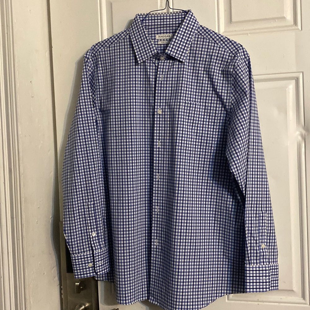 Mens long sleeve button up collar shirt by Hagger